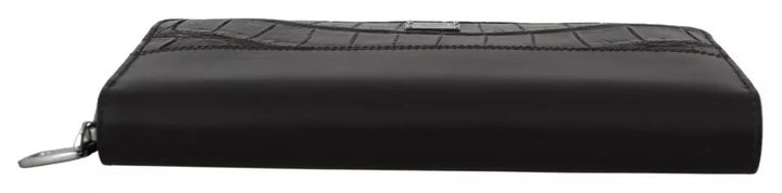Dolce &amp; Gabbana Brown Exotic Leather Zip Around Continental Clutch Wallet