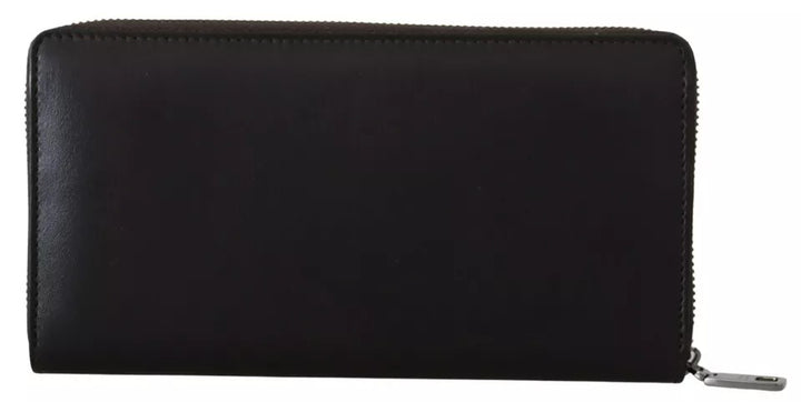 Dolce &amp; Gabbana Brown Exotic Leather Zip Around Continental Clutch Wallet