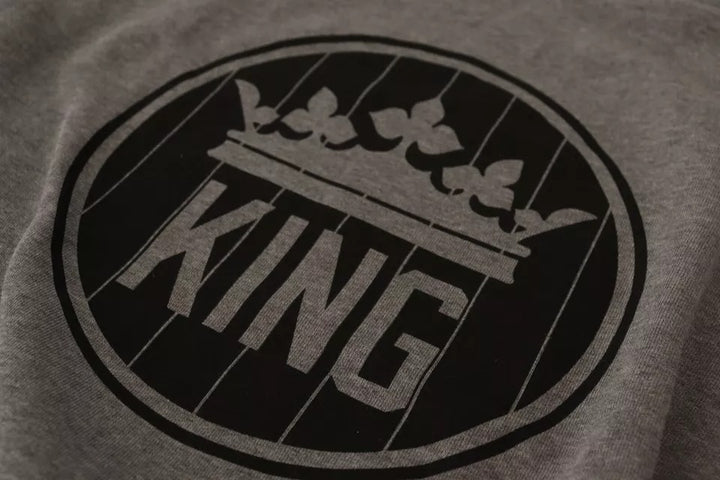 Dolce &amp; Gabbana Gray Crown King Cotton Pullover Sweater