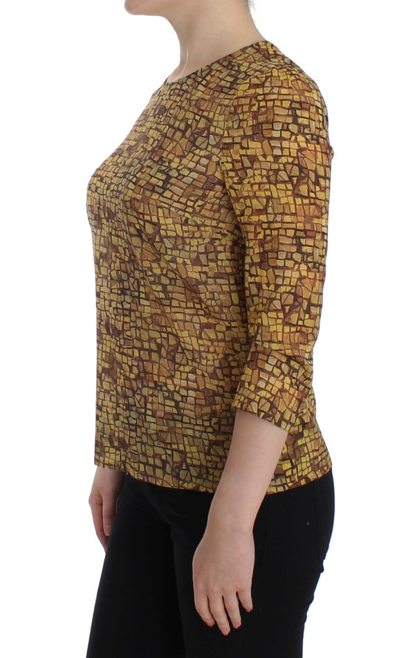 Dolce & Gabbana - Multicolor Mosaic Print Silk Blouse T-shirt