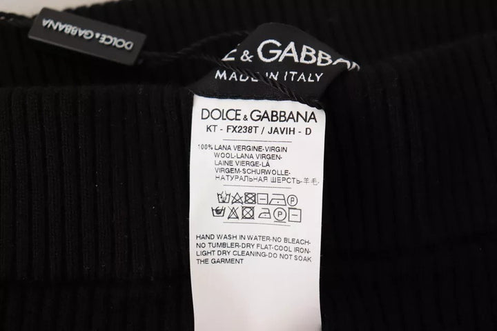 Pantalones elásticos de cintura alta negros de Dolce &amp;amp; Gabbana