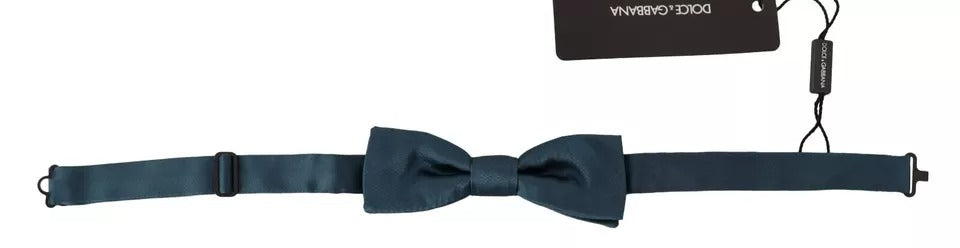 Dolce &amp; Gabbana Blue 100% Silk Adjustable Neck Bow Tie Mens