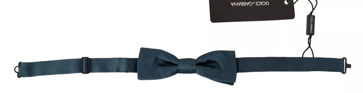 Dolce &amp; Gabbana Blue 100% Silk Adjustable Neck Bow Tie Mens