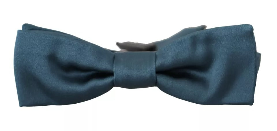 Dolce &amp; Gabbana Blue 100% Silk Adjustable Neck Bow Tie Mens