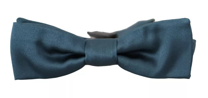 Dolce &amp; Gabbana Blue 100% Silk Adjustable Neck Bow Tie Mens