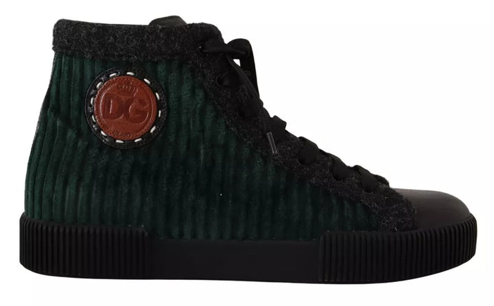 Zapatillas altas de pana verde Dolce &amp;amp; Gabbana para hombre