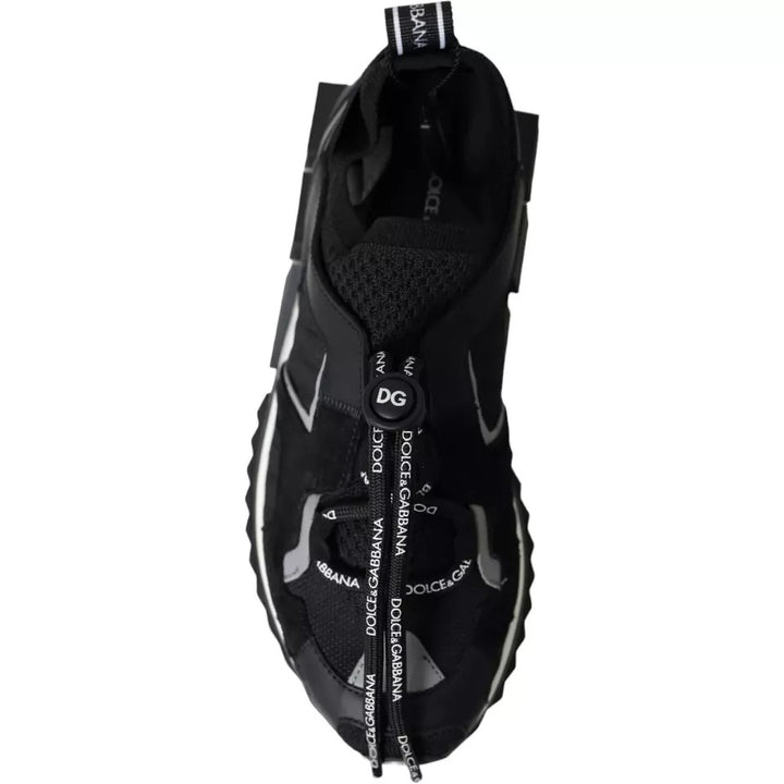 Dolce &amp; Gabbana Black White Logo Sorrento Mens Sneakers Shoes