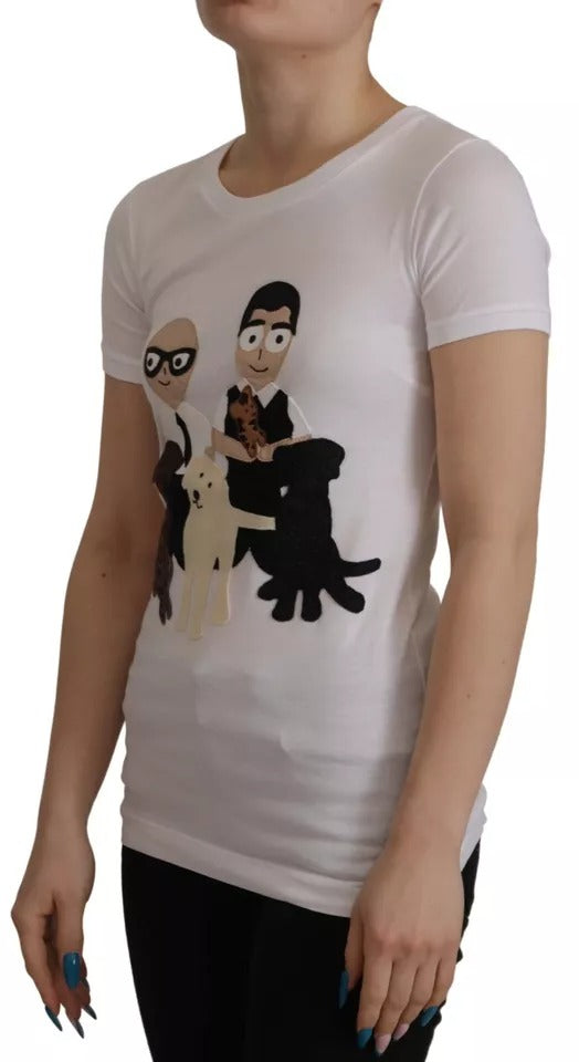 Dolce & Gabbana - White #DGFamily Patch Top Cotton T-shirt