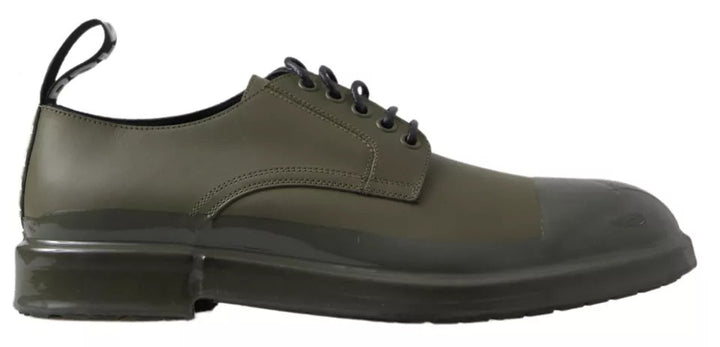 Dolce &amp; Gabbana Green Leather Rubber Sole Dress Shoes