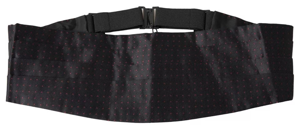 Ceinture de smoking à pois en soie noire Dolce &amp;amp; Gabbana