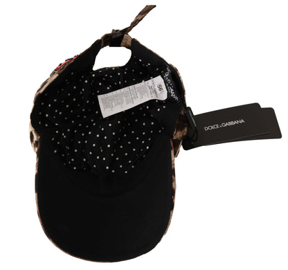Casquette de baseball élégante à paillettes léopard Dolce &amp; Gabbana