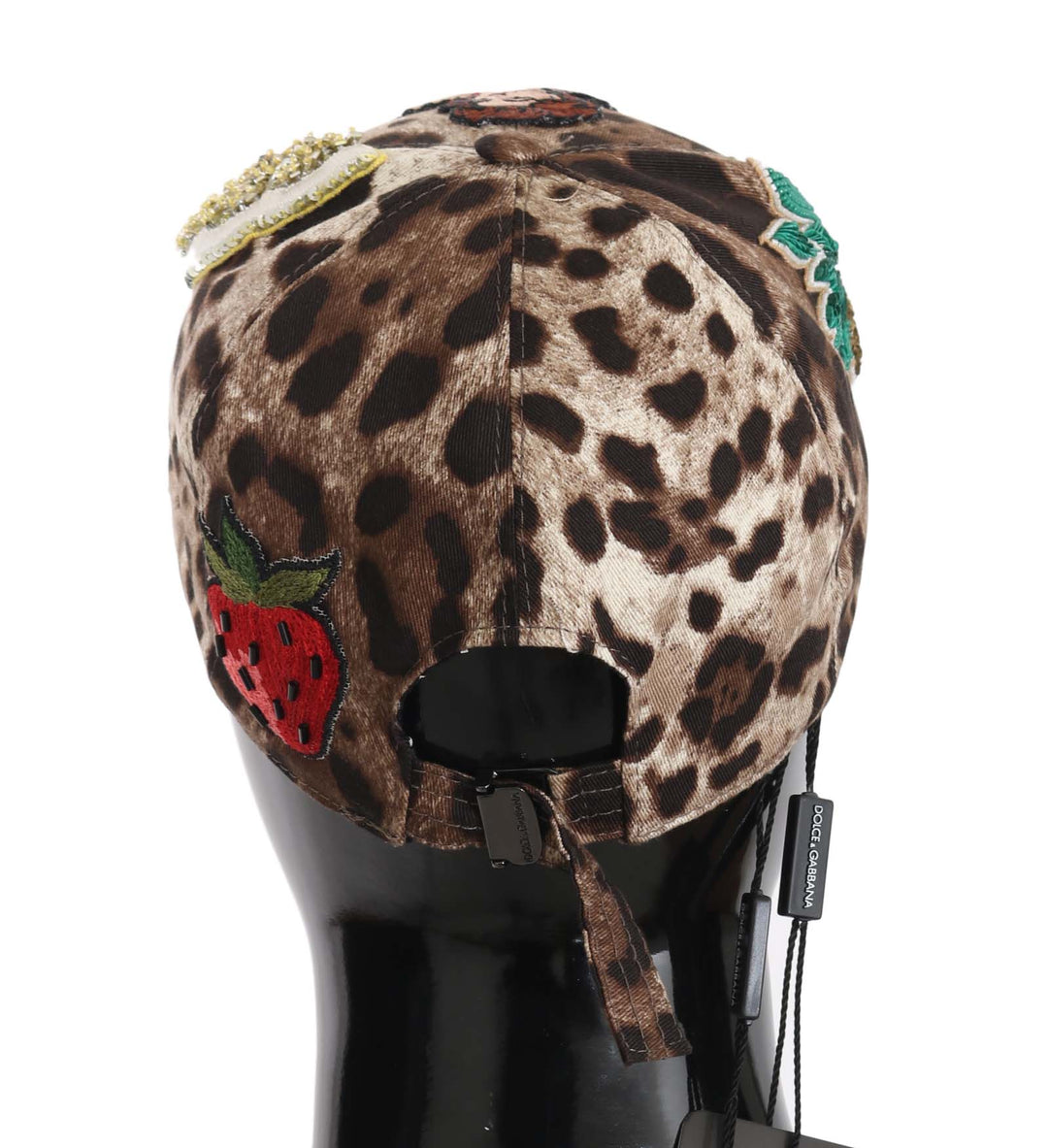 Dolce &amp; Gabbana Brown Leopard Sequin Sicily Applique Baseball Hat