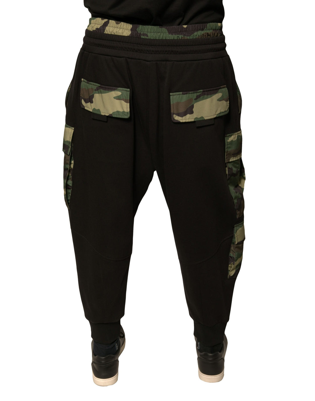 Dolce &amp; Gabbana Black Camouflage Cotton Jogger Cargo Pants