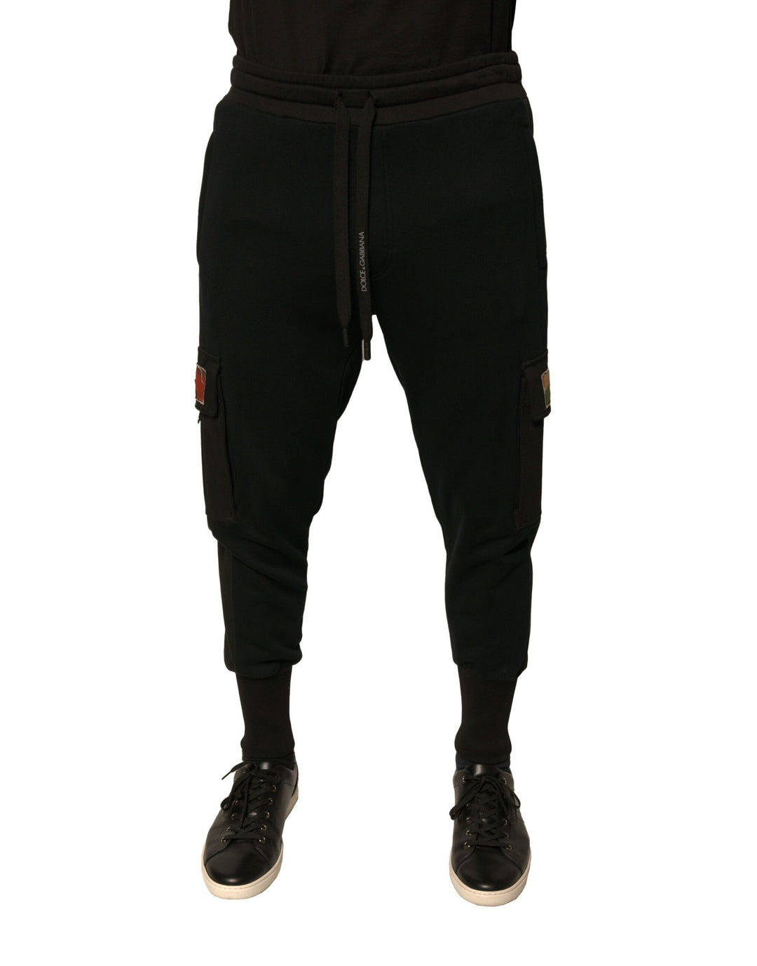 Dolce &amp; Gabbana Black Cotton Jogger Cargo Sweatpants Pants
