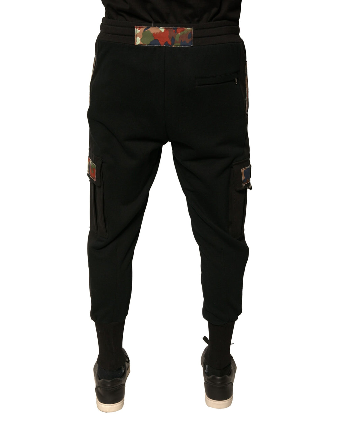 Dolce &amp; Gabbana Black Cotton Jogger Cargo Sweatpants Pants