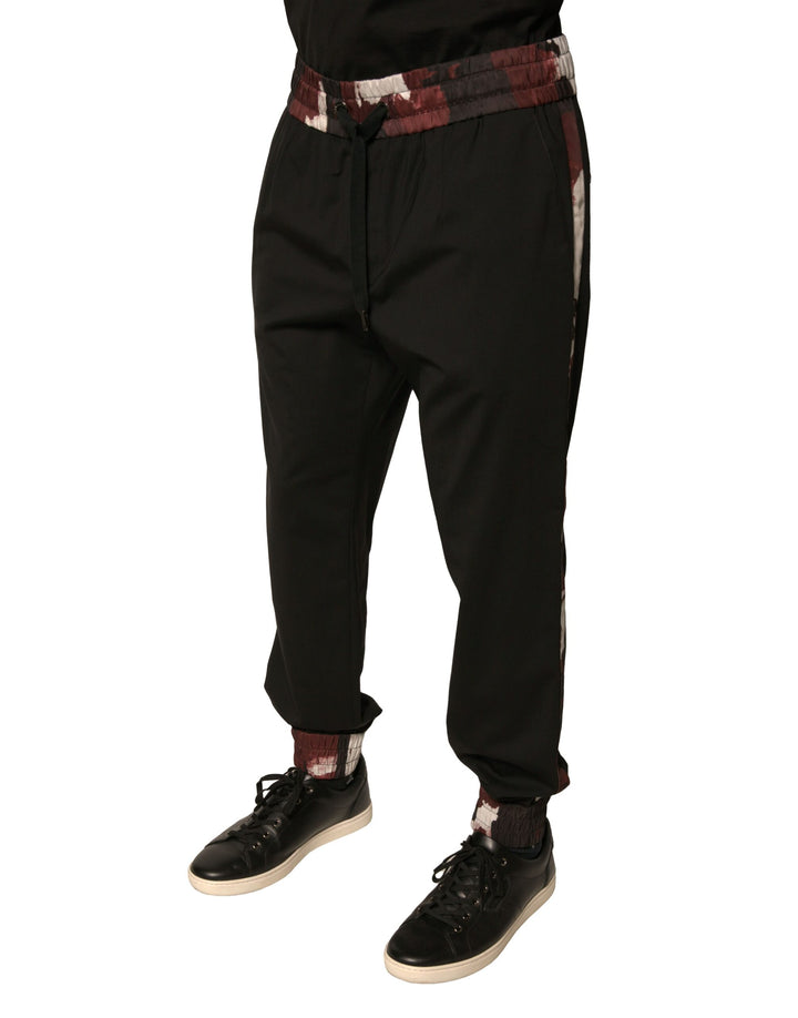 Dolce &amp; Gabbana Black Camouflage Wool Jogger Sweatpants Pants
