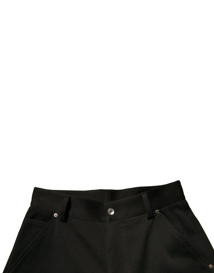 Dolce &amp; Gabbana Black Cotton Mid Waist Cropped Pants