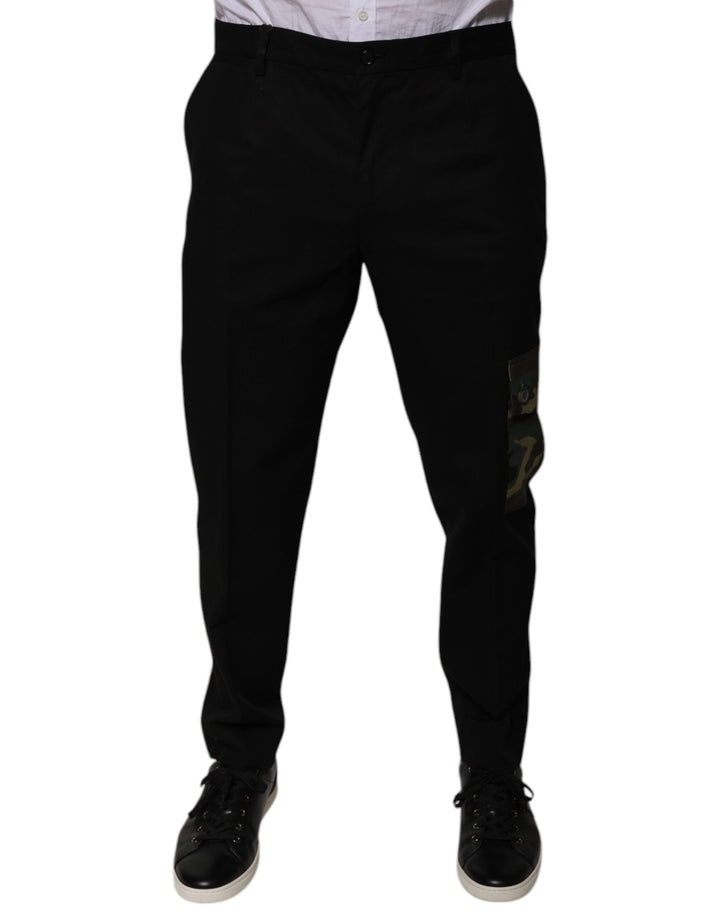 Dolce &amp; Gabbana Black Cotton Men Cargo Casual Pants
