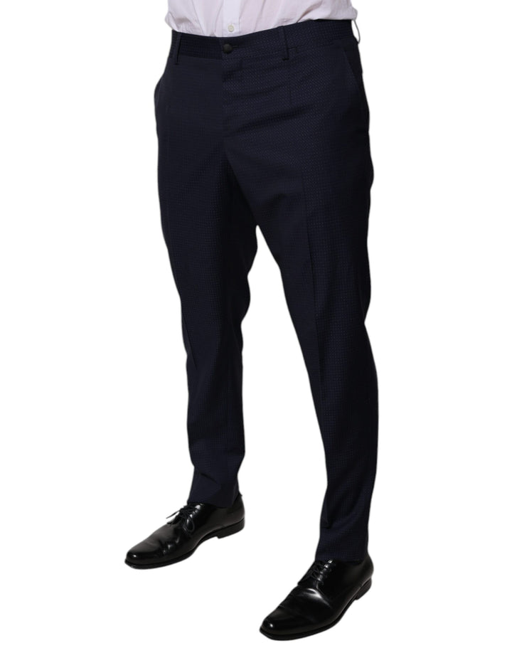 Pantalon habillé en coton bleu foncé Dolce &amp;amp; Gabbana pour homme