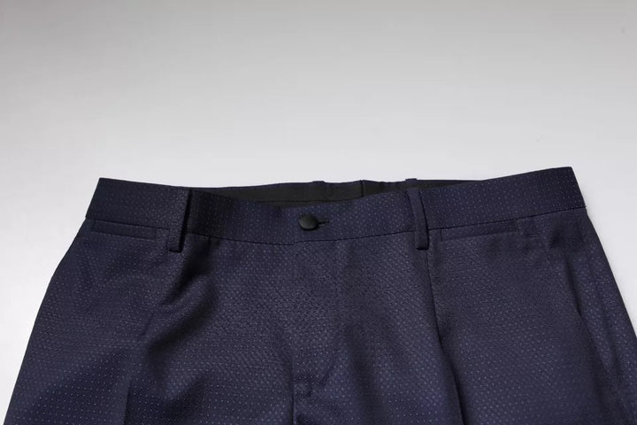 Pantalon habillé en coton bleu foncé Dolce &amp;amp; Gabbana pour homme