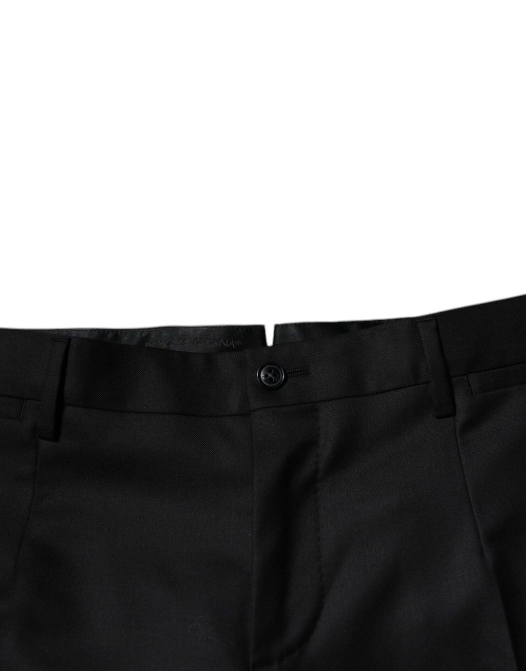 Dolce &amp; Gabbana Black Wool Tapered Formal Dress Pants
