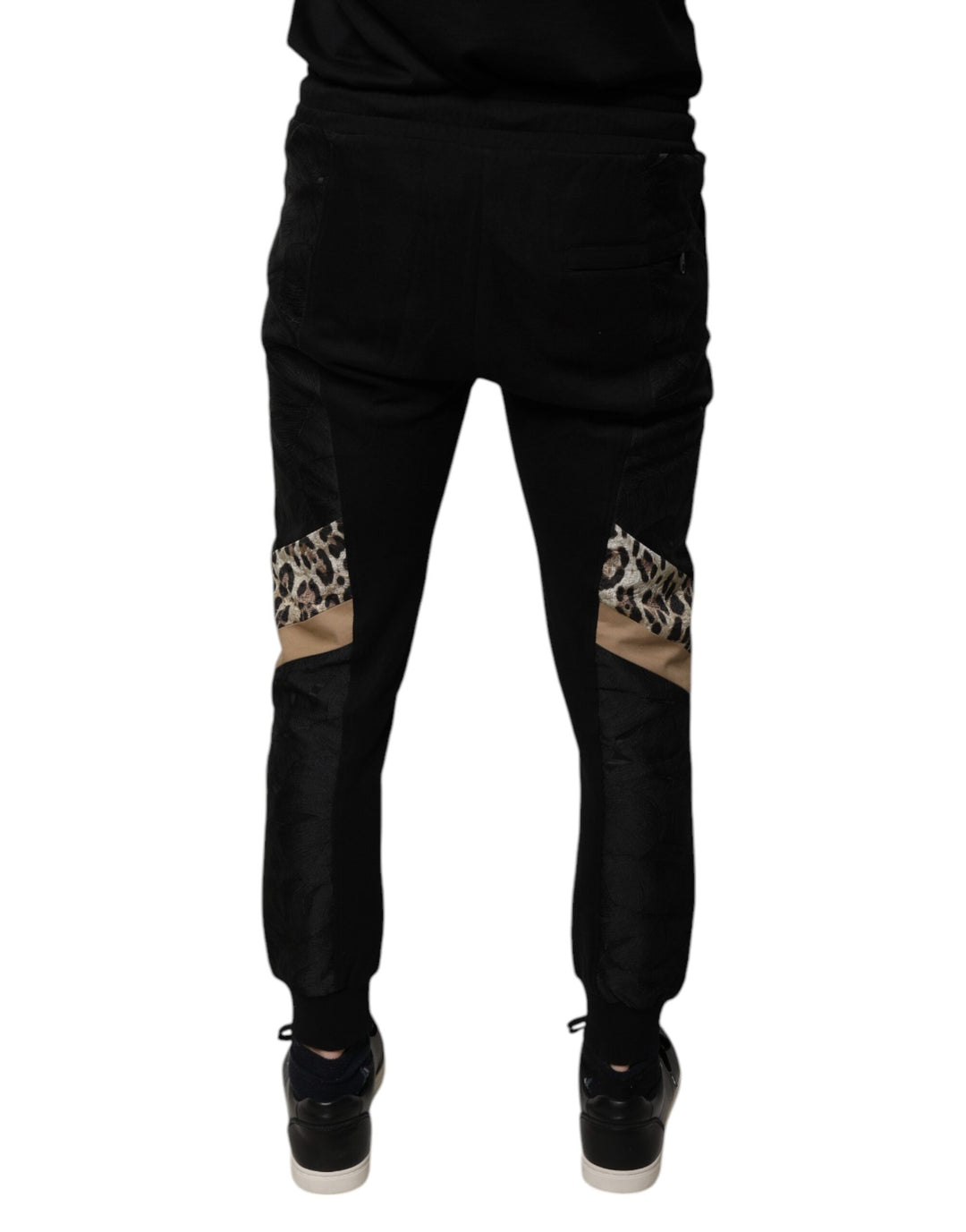 Pantalon de jogging slim noir léopard Dolce &amp;amp; Gabbana