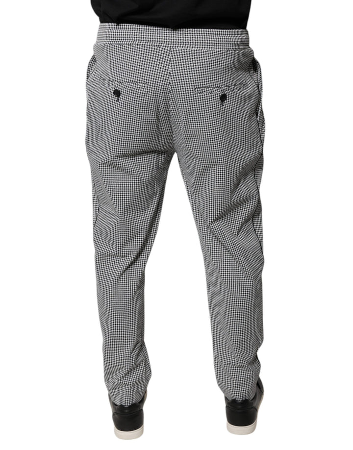 Dolce &amp; Gabbana Black White Houndstooth Skinny Dress Pants