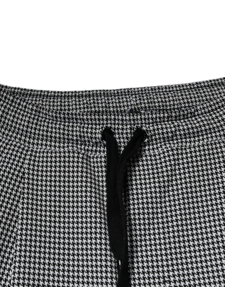 Dolce &amp; Gabbana Black White Houndstooth Skinny Dress Pants
