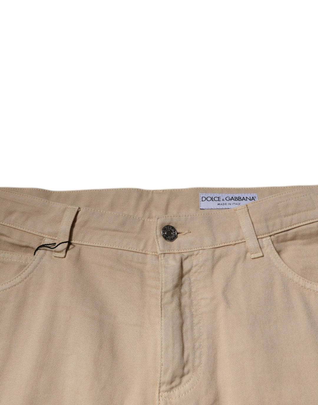 Dolce &amp; Gabbana Beige Cotton Mid Waist Skinny Denim Jeans
