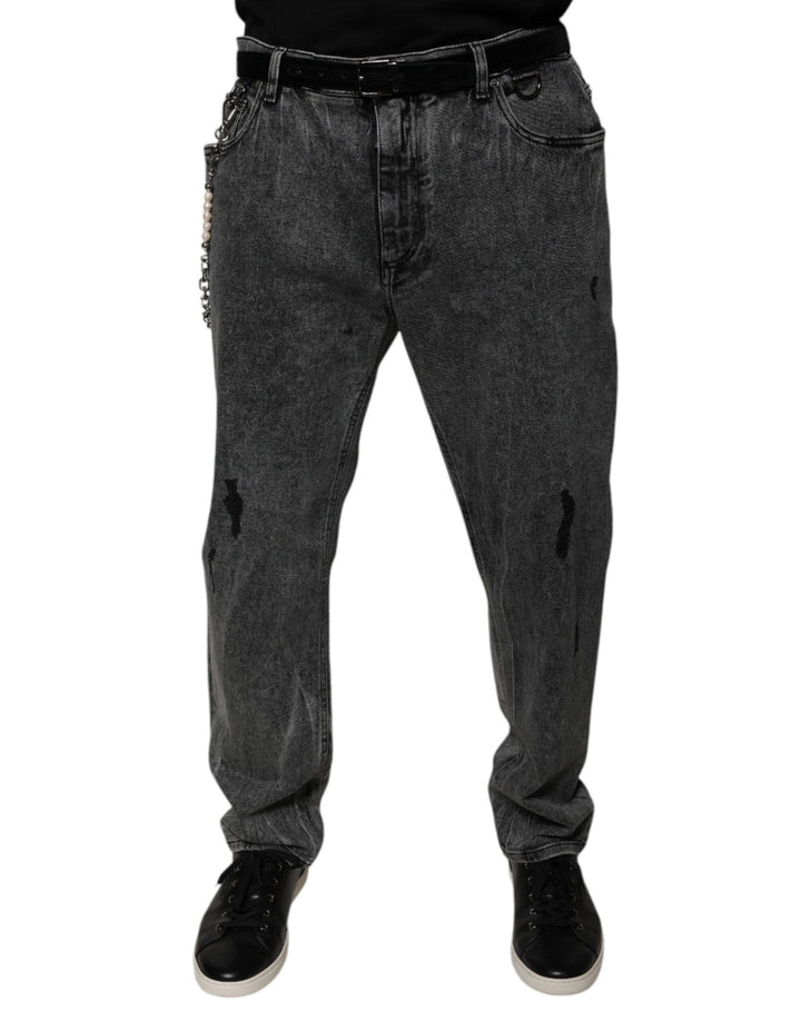 Dolce &amp; Gabbana Dark Gray Cotton Skinny Denim Jeans