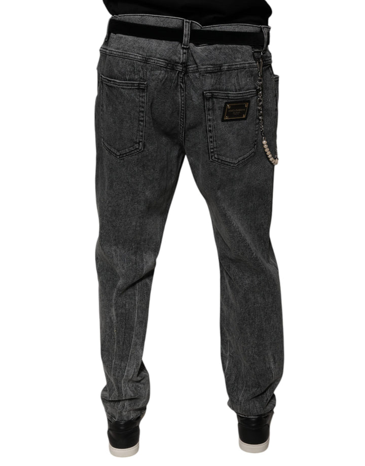 Dolce &amp; Gabbana Dark Gray Cotton Skinny Denim Jeans