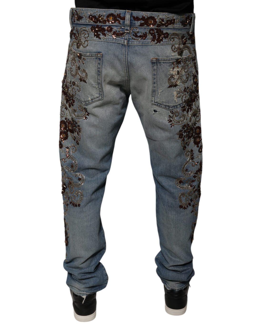 Dolce &amp; Gabbana Light Blue Embroidered Skinny Denim Jeans