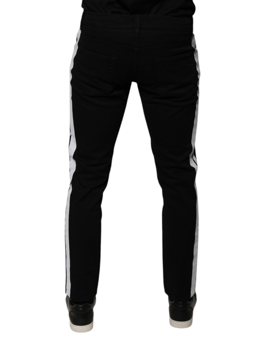 Dolce &amp; Gabbana Black Crown White Lining Skinny Denim Jeans