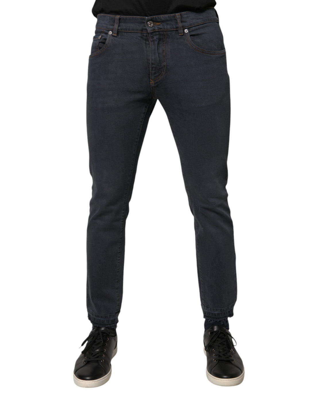 Dolce &amp; Gabbana Dark Gray Cotton Skinny Denim Jeans