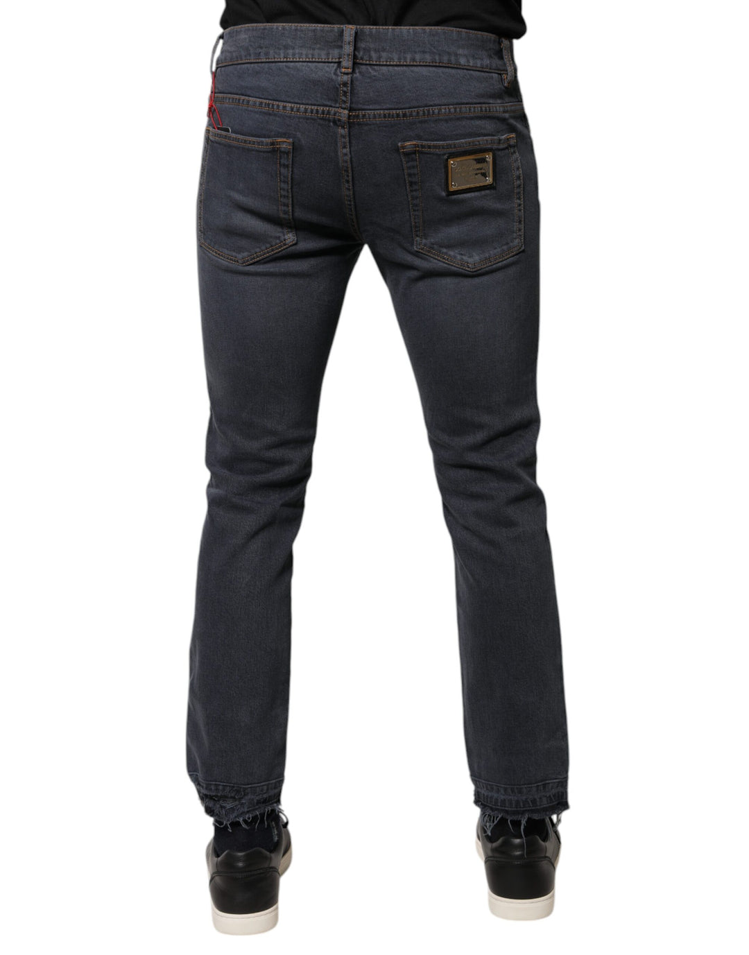 Dolce &amp; Gabbana Dark Gray Cotton Skinny Denim Jeans