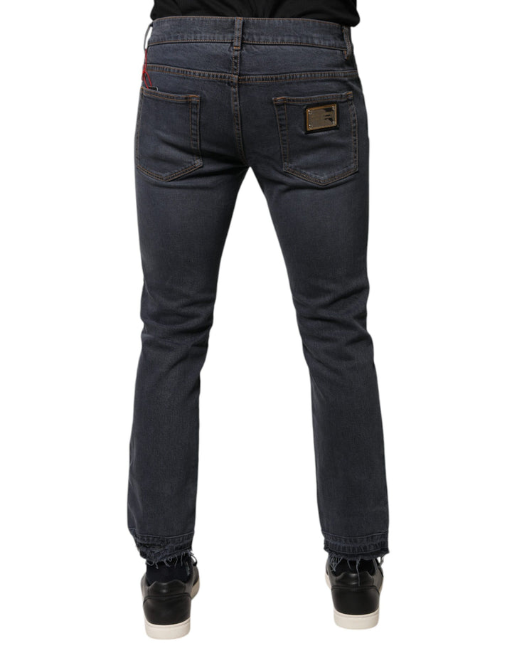 Dolce &amp; Gabbana Dark Gray Cotton Skinny Denim Jeans
