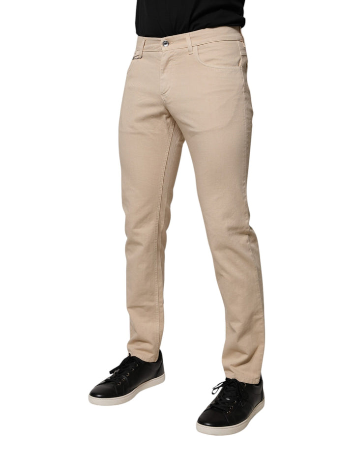 Jean en denim beige extensible pour homme Dolce &amp;amp; Gabbana