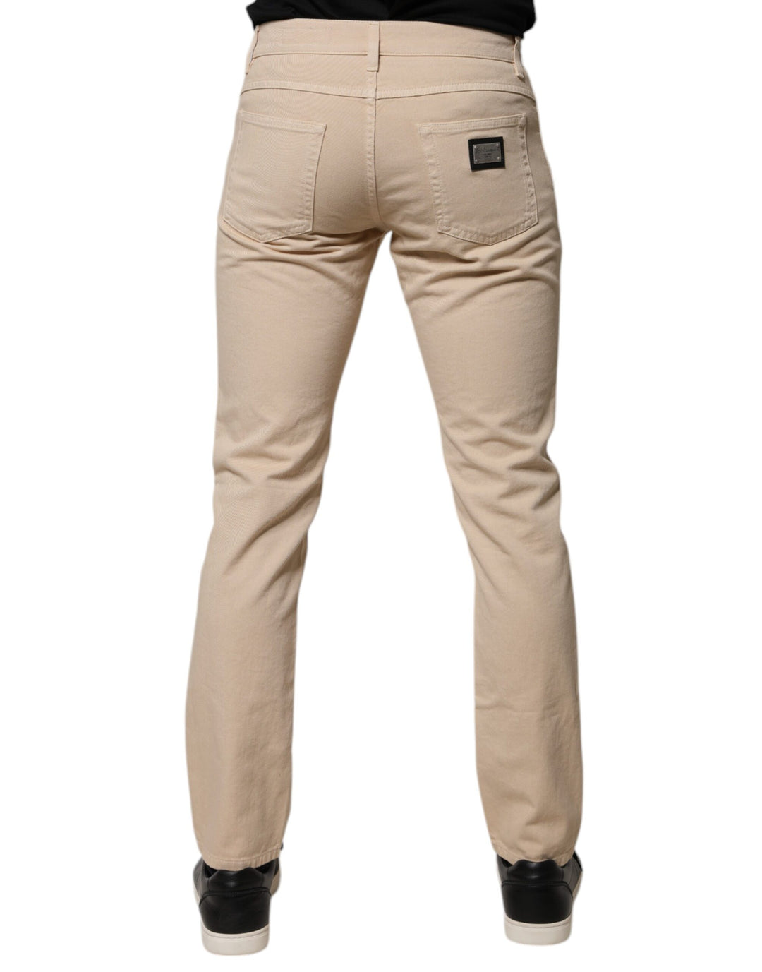 Jean en denim beige extensible pour homme Dolce &amp;amp; Gabbana