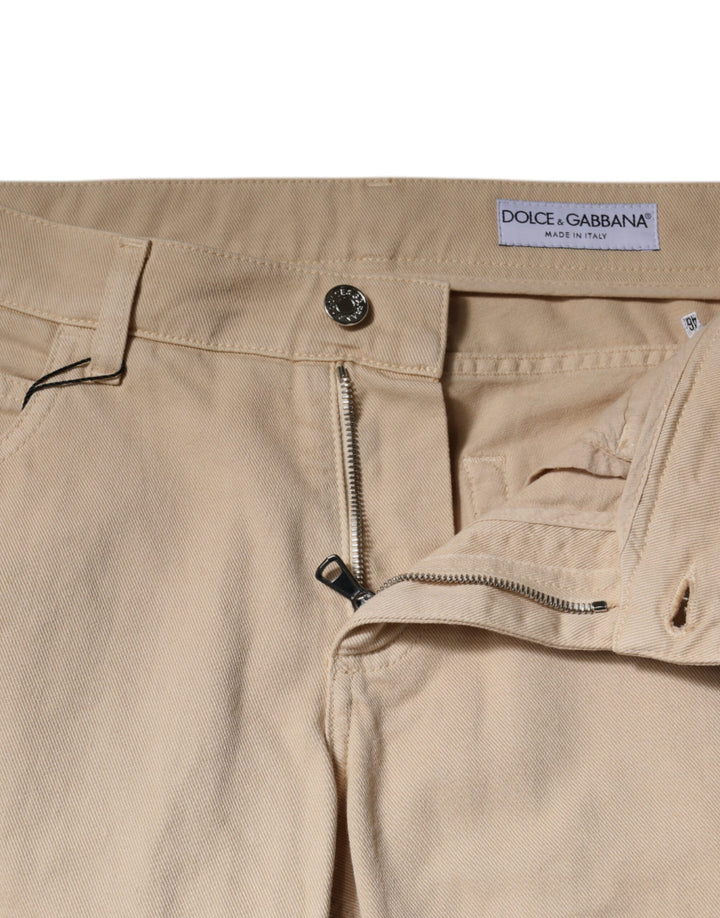 Jean en denim beige extensible pour homme Dolce &amp;amp; Gabbana