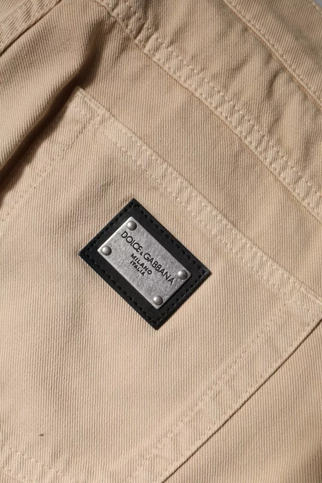 Jean en denim beige extensible pour homme Dolce &amp;amp; Gabbana