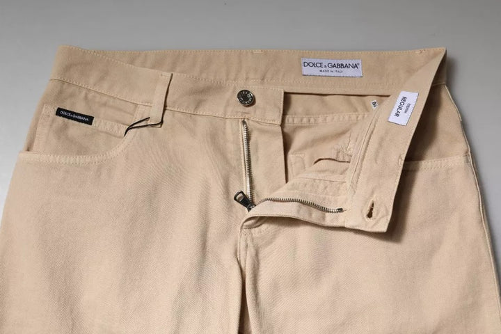 Jean en denim beige extensible pour homme Dolce &amp;amp; Gabbana