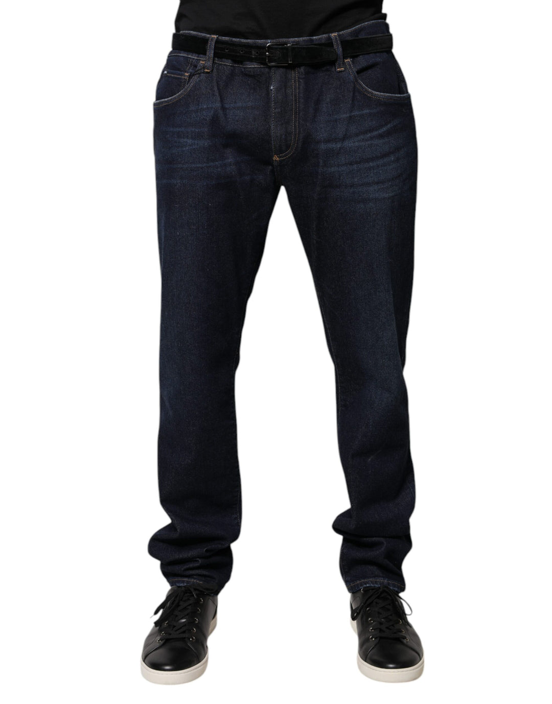 Dolce &amp; Gabbana Dark Blue Cotton Skinny Denim Jeans