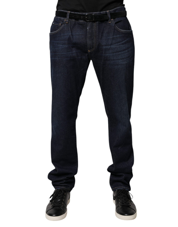 Dolce &amp; Gabbana Dark Blue Cotton Skinny Denim Jeans