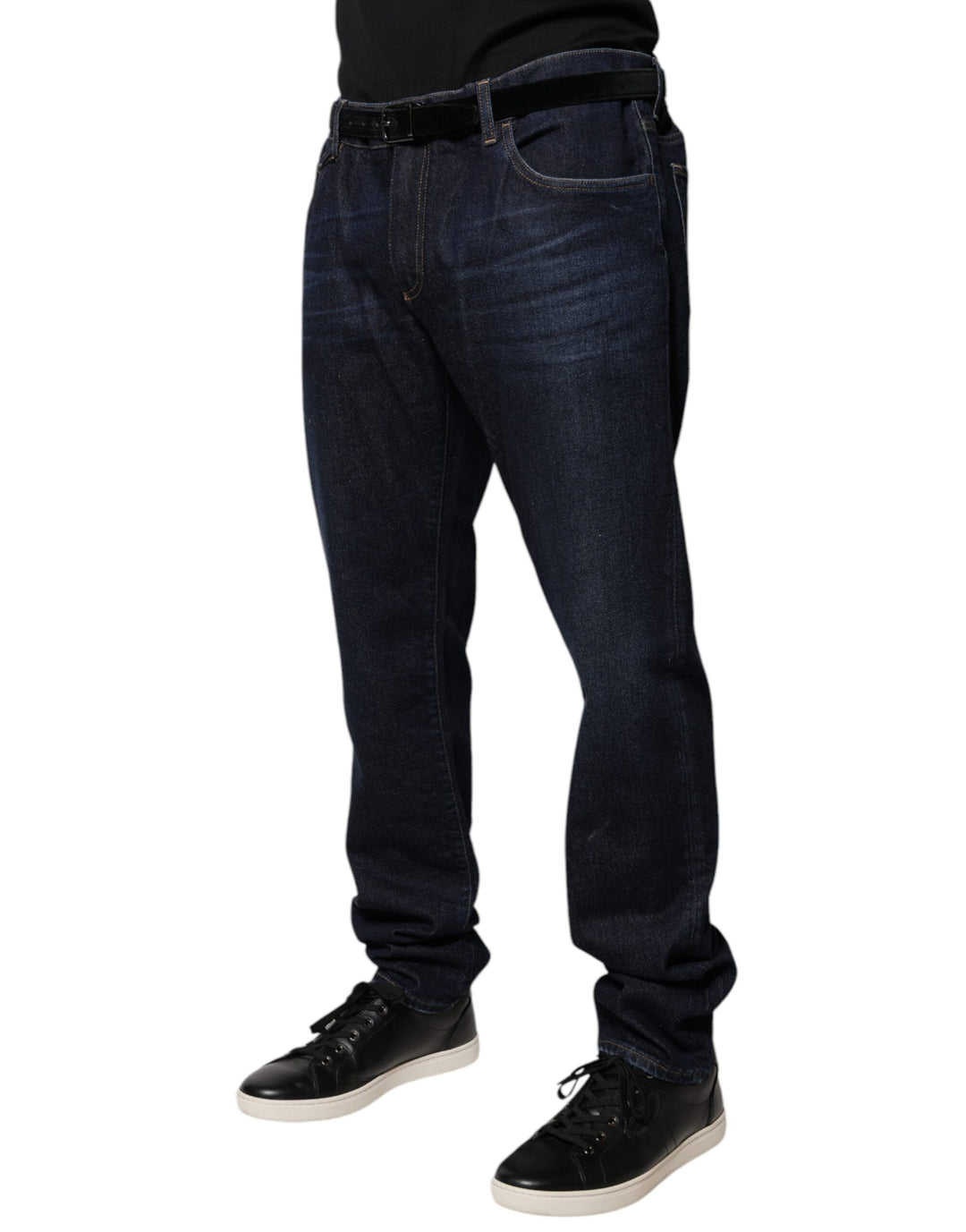 Dolce &amp; Gabbana Dark Blue Cotton Skinny Denim Jeans