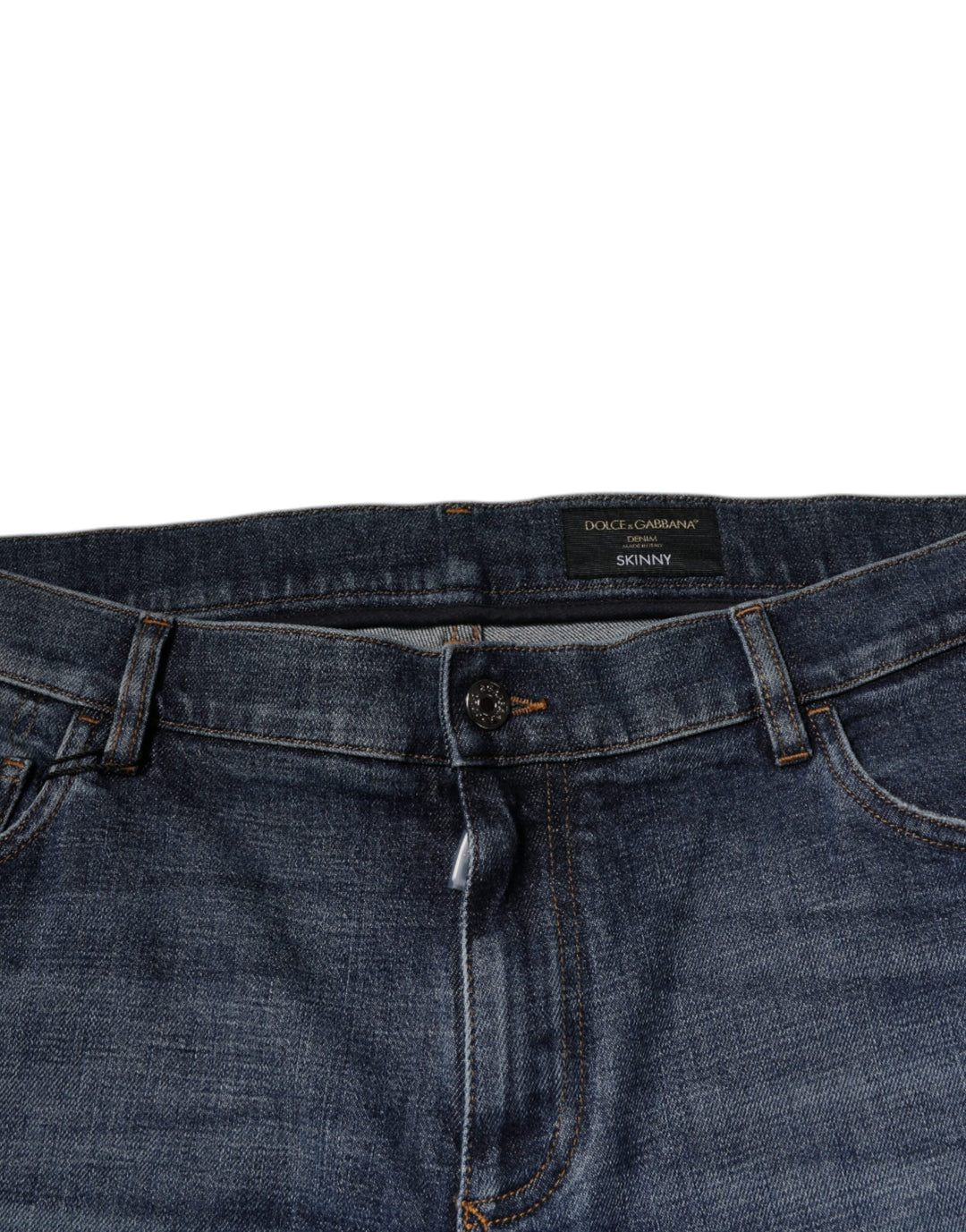 Jean skinny en coton bleu foncé avec logo Dolce &amp;amp; Gabbana