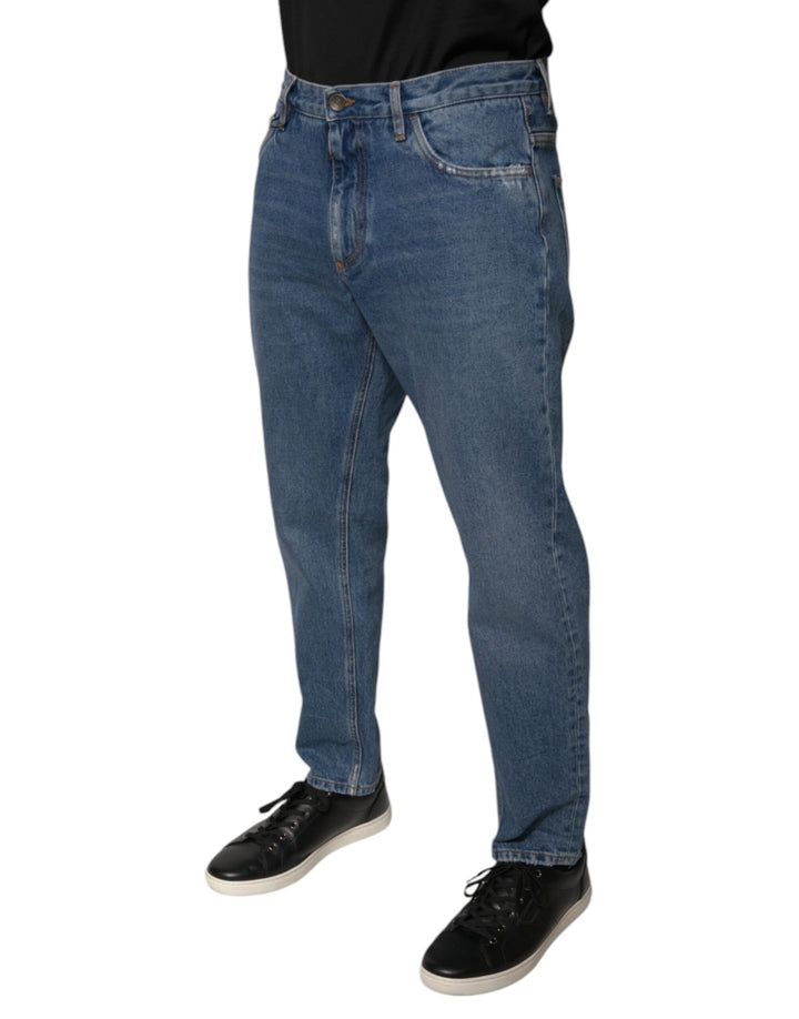 Jean ample en coton bleu avec logo Dolce &amp;amp; Gabbana pour homme