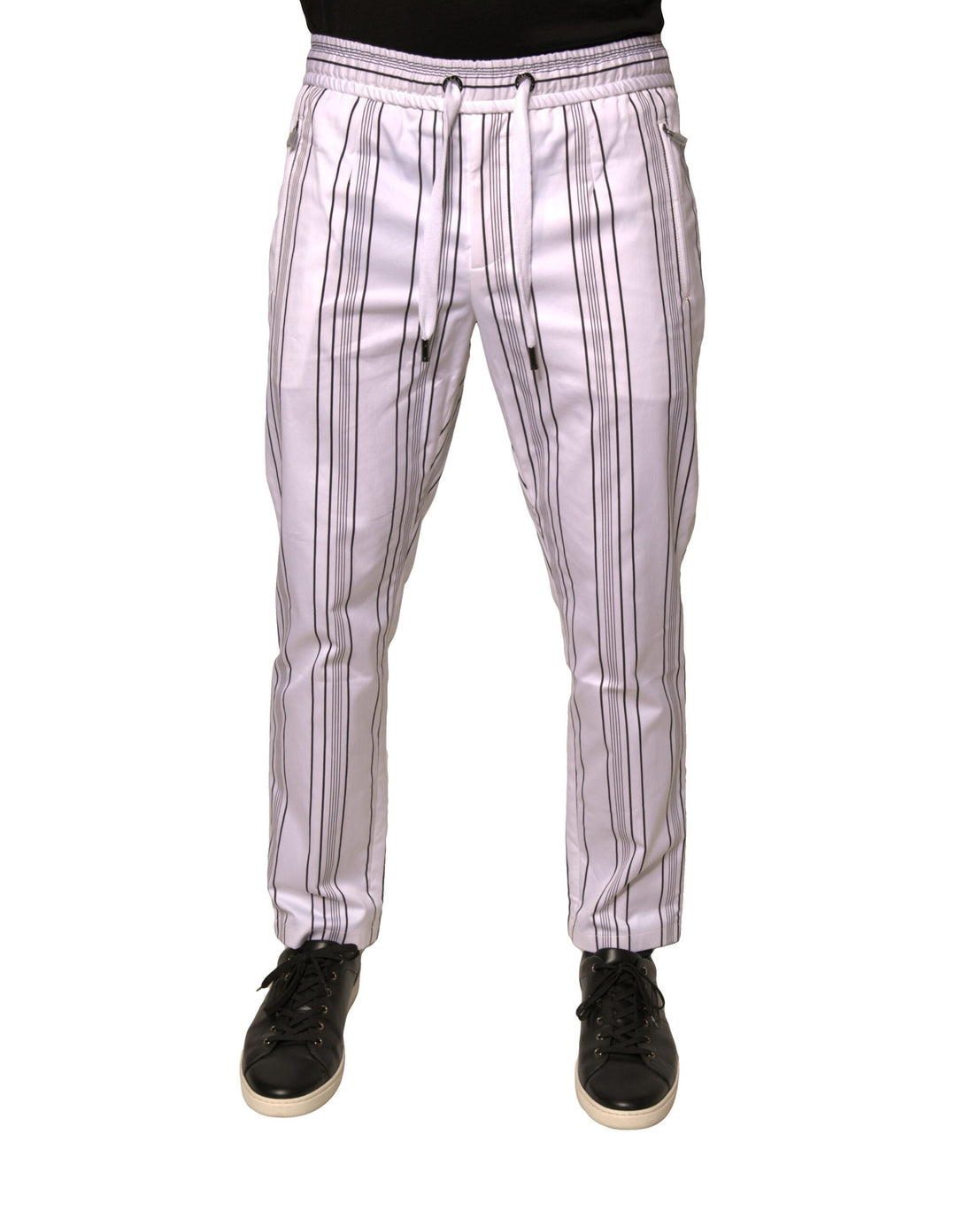 Dolce &amp; Gabbana White Stripe Cotton Dress Skinny Pants