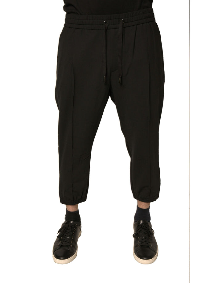 Pantalon de jogging en laine noire Dolce &amp;amp; Gabbana