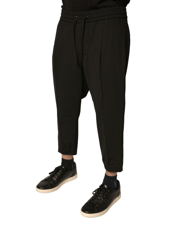 Pantalon de jogging en laine noire Dolce &amp;amp; Gabbana
