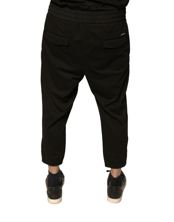 Pantalon de jogging en laine noire Dolce &amp;amp; Gabbana